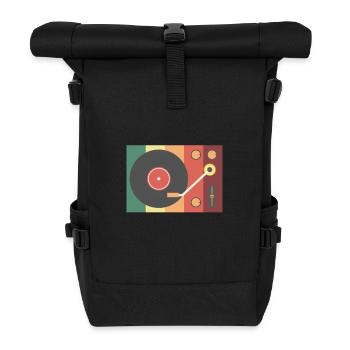 Ancien cadeau pour les amateurs de disques vinyle - Sac à dos roll top - noir - Devant