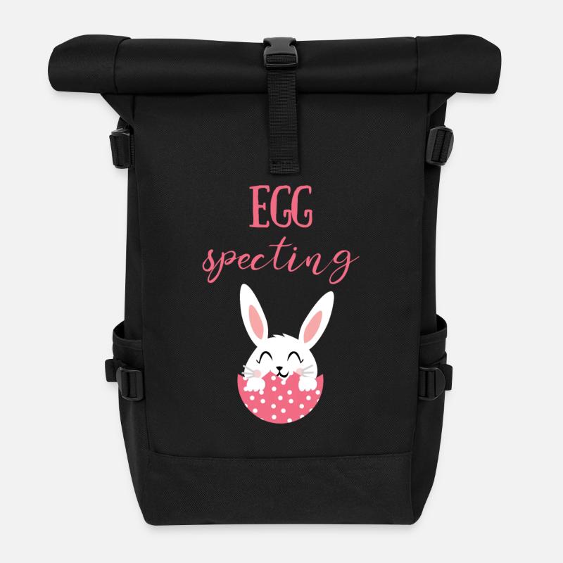 Ostern - Osterhase - Osterei - Süß - Comic - Rolltop Rucksack - Schwarz
