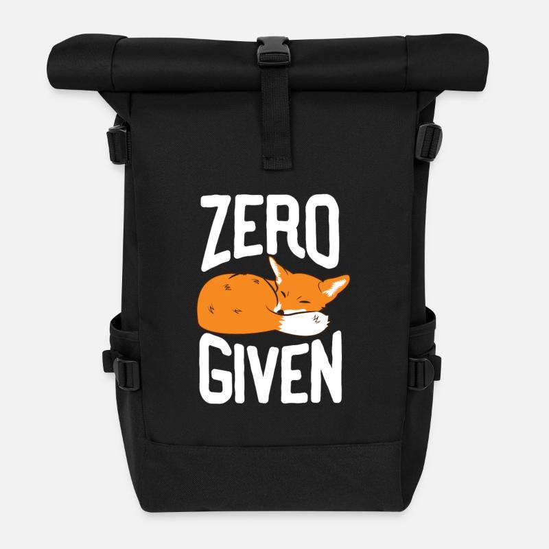 Zero Fox Given Lustiges T-Shirt Geschenk Fuchs - Rolltop Rucksack - Schwarz