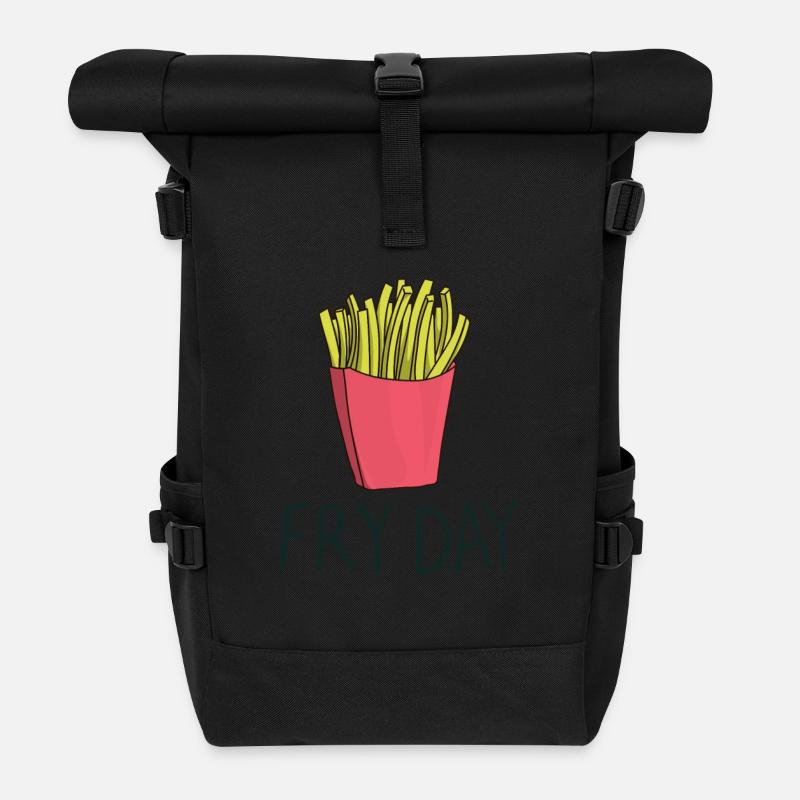 Fryday Pommestag Freitag - Rolltop Rucksack - Schwarz