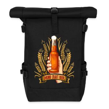 Boire de la bière artisanale - Sac à dos roll top - noir - Devant