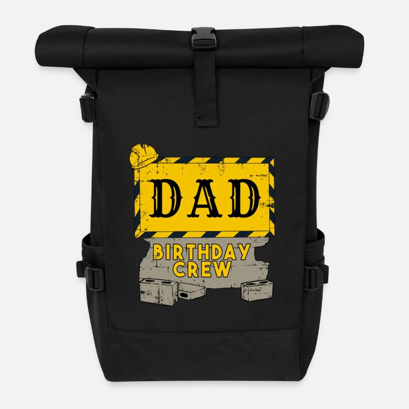 Papa Vater Geburtstag Team Bau Baustelle - Rolltop Rucksack - Schwarz