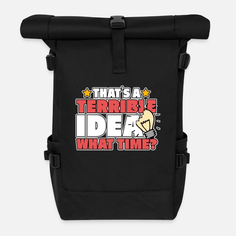 TERRIBLE IDEA - Rolltop Rucksack - Schwarz