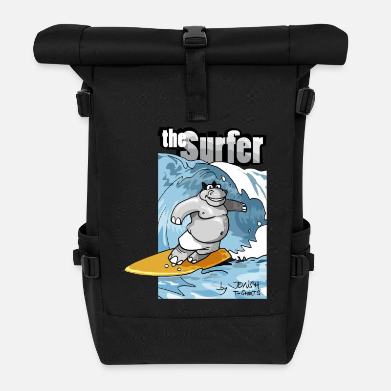 der Surfer - Rolltop Rucksack - Schwarz