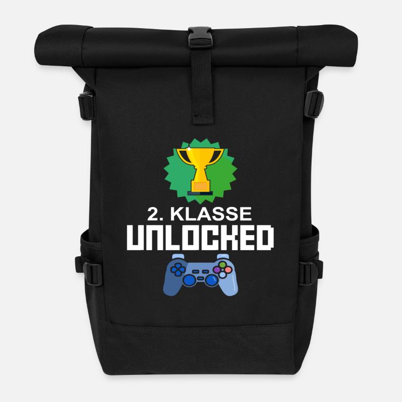 Niveau Unlocked 2. klasse gamer gaming gave - Rolltop-rygsæk - sort