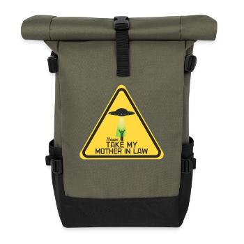 Take my mother-in-law - Roll Top Backpack - olive/black - Front