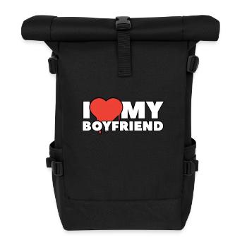 i love my boyfriend - Rolltop Rucksack - Schwarz - Vorne