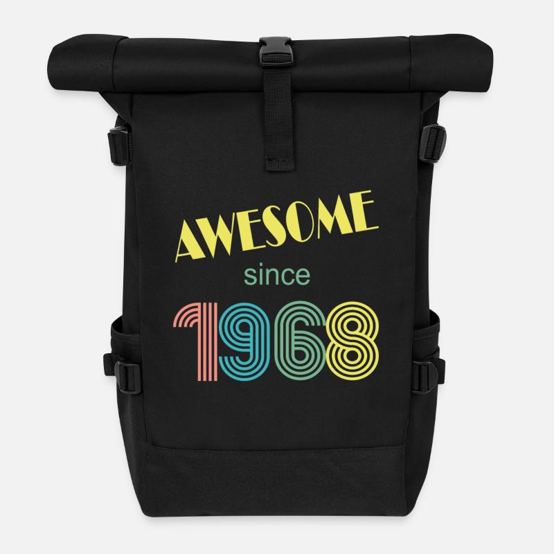 awesome since 1968 retro vintage - Rolltop Rucksack - Schwarz