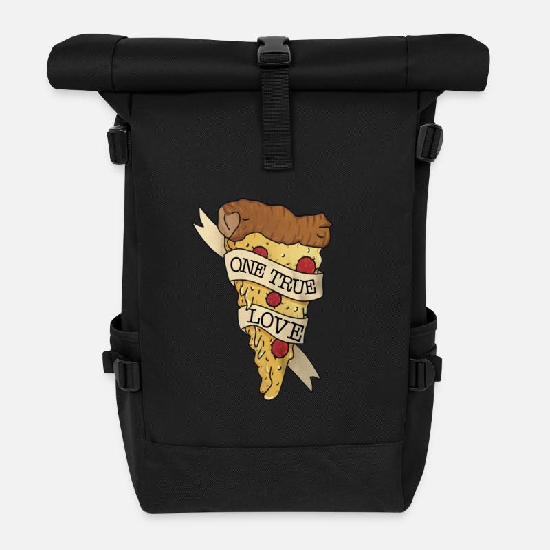 Pizza Un vrai amour - Sac à dos roll top - noir