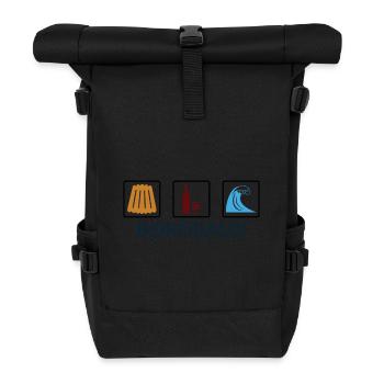 4E38A3C7 7F51 4AE2 8DB2 D392A13B913A - Roll Top Backpack - black - Front