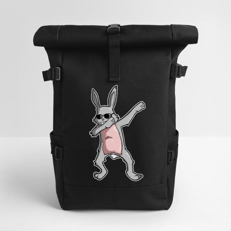 Dabbing Easter Bunny - Easter Bunny Dab! Roll Top Backpack