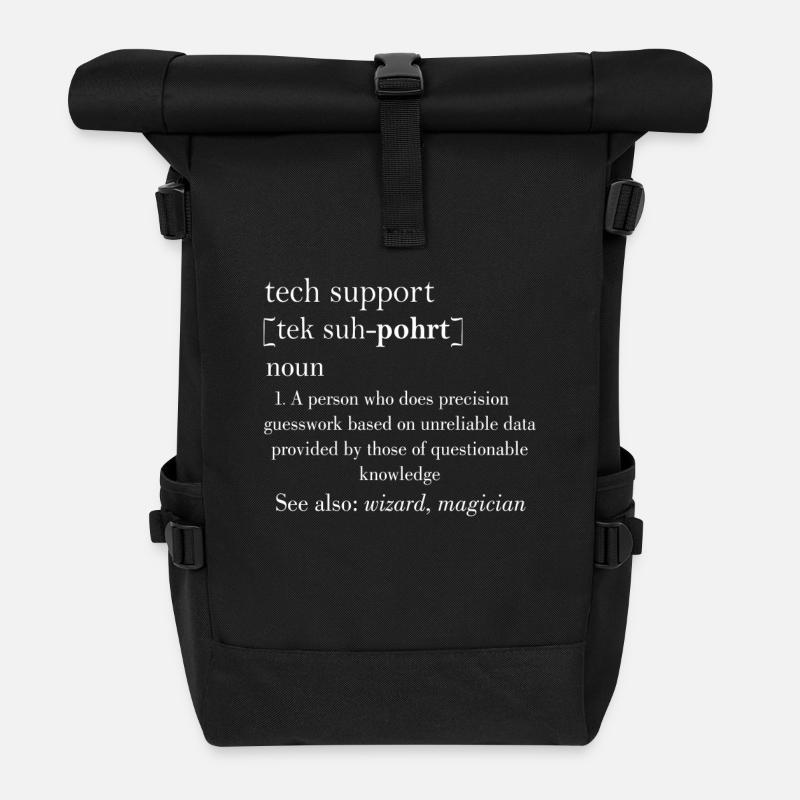 Tech support|Geschenkidee - Rolltop Rucksack - Schwarz