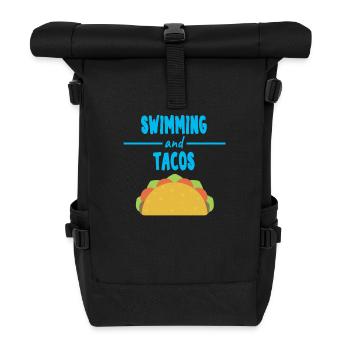 Lustiges Chlor Schwimmer Tacos T-Shirt Geschenk - Rolltop Rucksack - Schwarz - Vorne