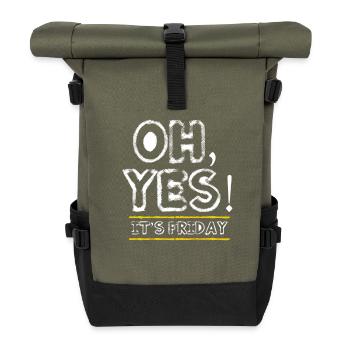 Vendredi - fin de semaine - heure de fermeture - Sac à dos roll top - olive/noir - Devant