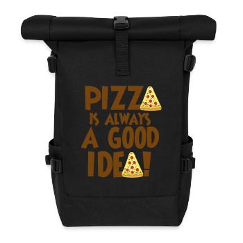 Pizza is always a good idea - Rolltop Rucksack - Schwarz - Vorne