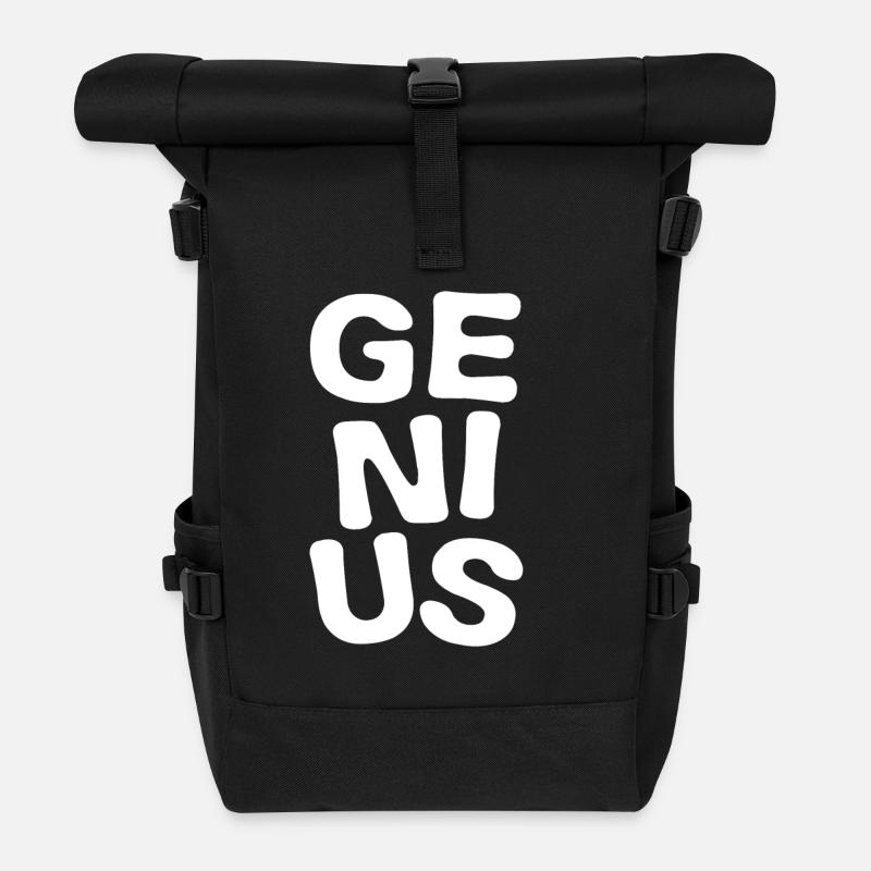 Genius - Genie - Talent - Schlau - Rolltop Rucksack - Schwarz