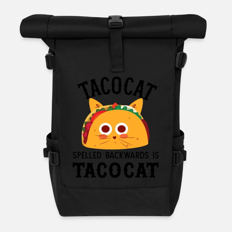 Tacocat spelled backwards is tacocat - Sac à dos roll top - noir