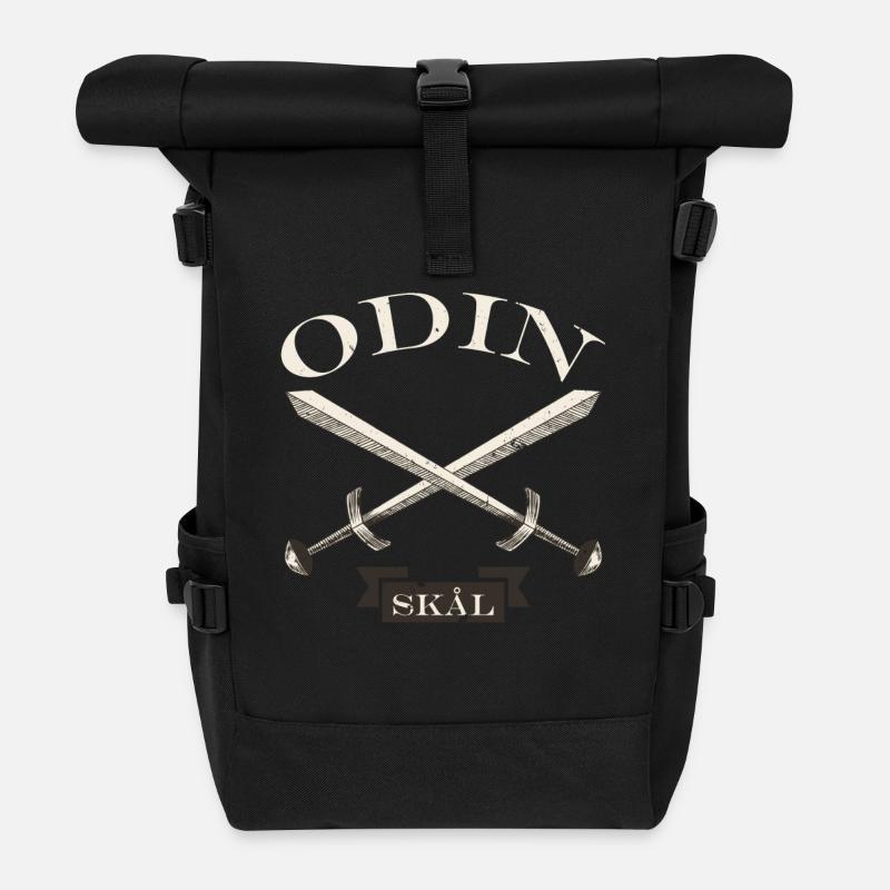 Wikinger skal Odin T-shirt - Rolltop Rucksack - Schwarz