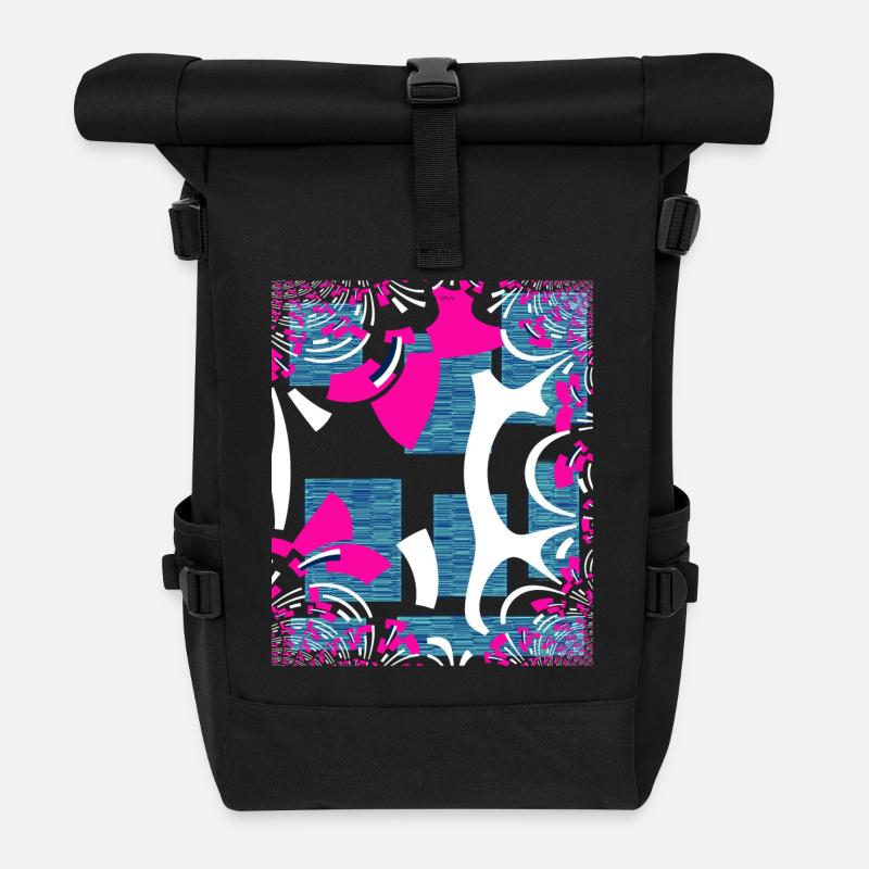 Bandera Rosa - Rolltop Rucksack - Schwarz