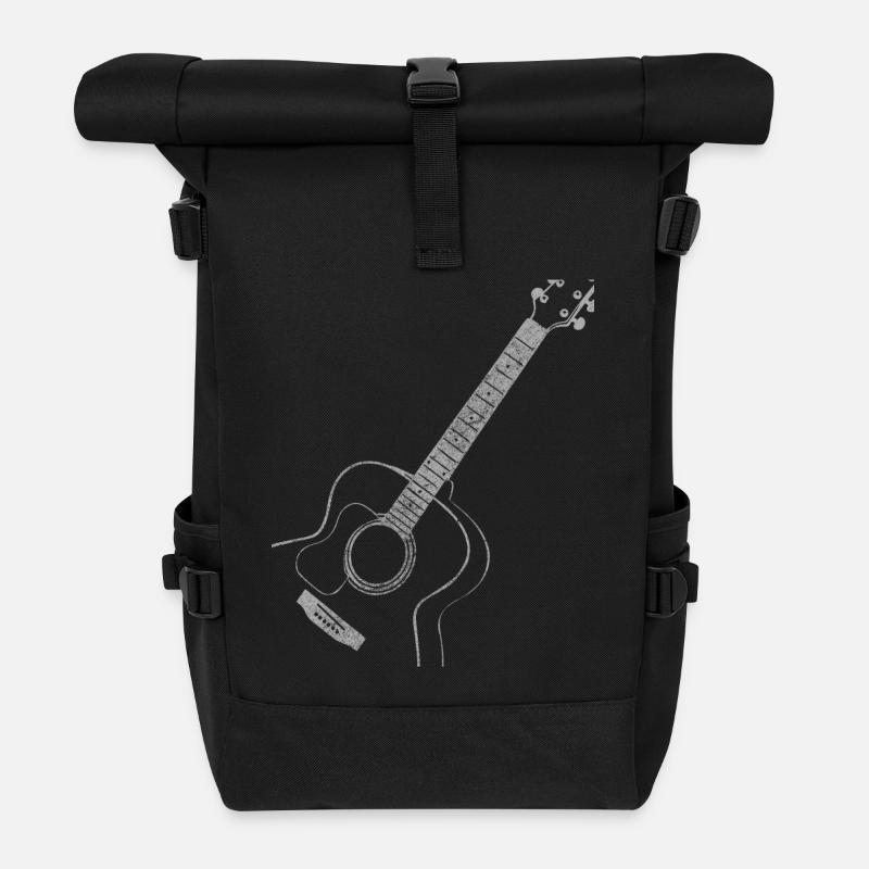Akustik Gitarre Gitarrist Musik Geschenk - Rolltop Rucksack - Schwarz