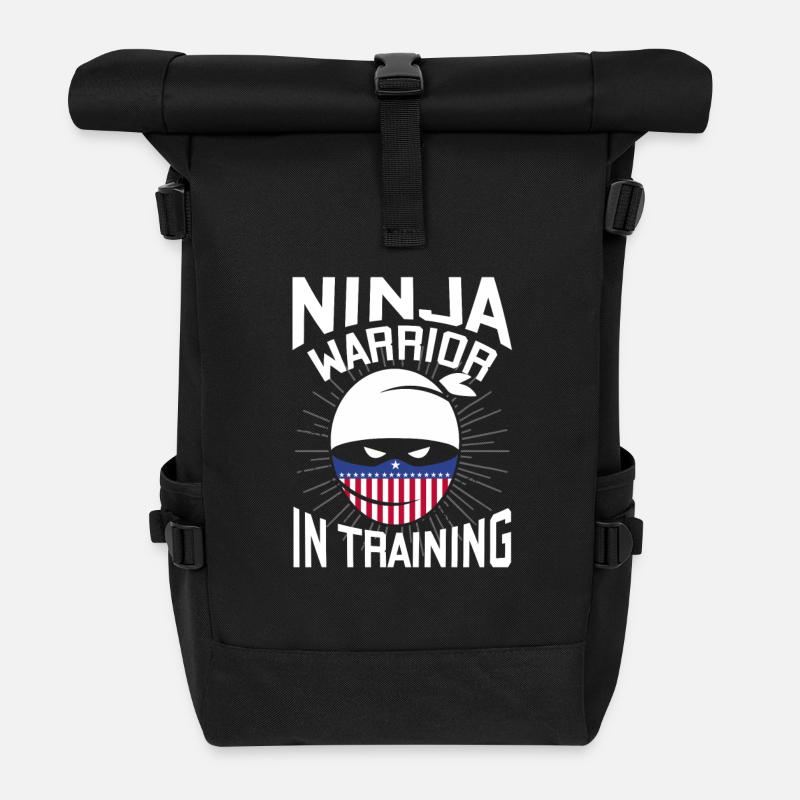 Ninja Warrior in Training - tough fighter - Rolltop Rucksack - Schwarz