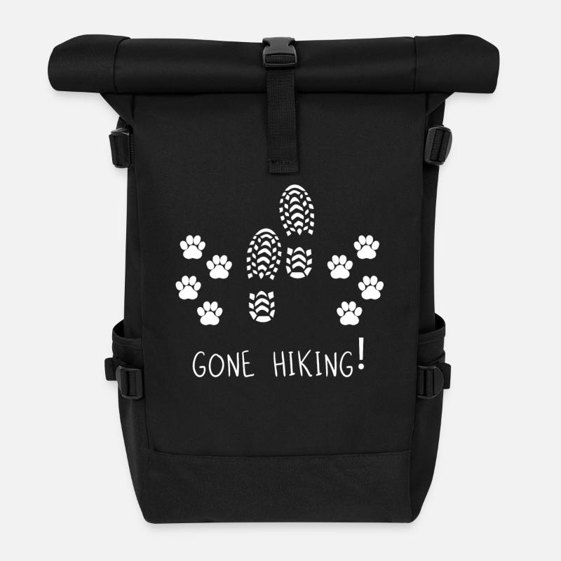 Klettern - Bergsteigen - Berge - Wandern mit Hund - Rolltop Rucksack - Schwarz