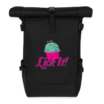 Eis lecken Softeis Geschenkidee Sommer Frühling - Rolltop Rucksack - Schwarz - Vorne