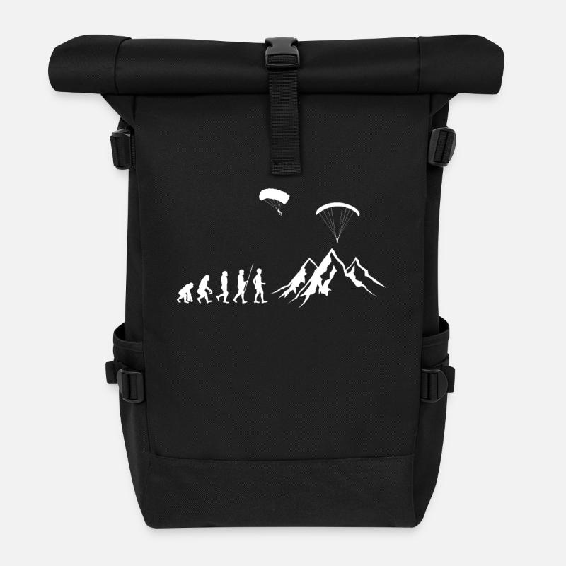 Paragliding - Gleitschirmfliegen - Evolution - Rolltop Rucksack - Schwarz