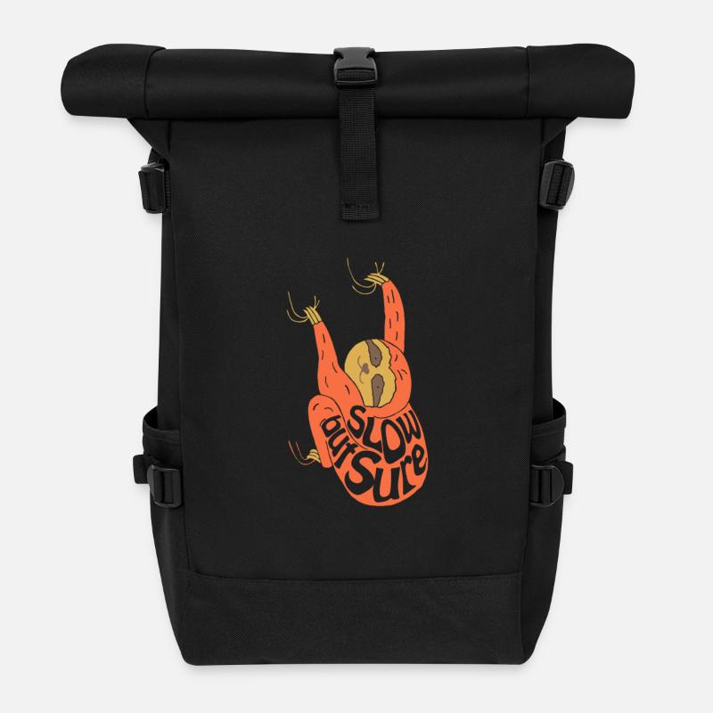 Faultier Slow but Sure - Rolltop Rucksack - Schwarz