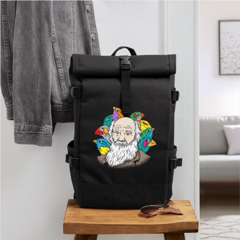 Charles Darwin Portrait Gift Evolution Sac à dos roll top