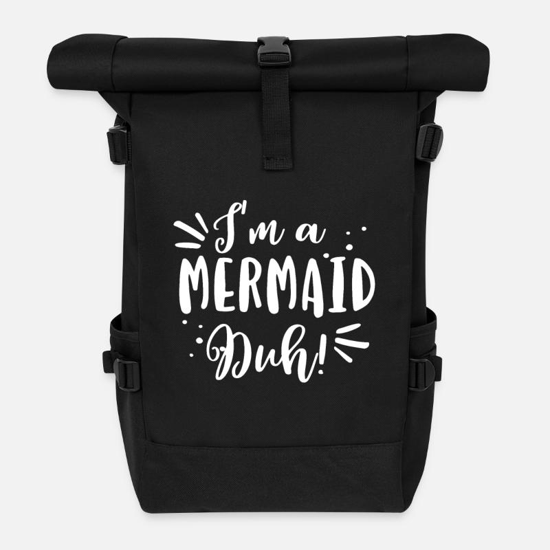 Ich bin eine Meerjungfrau - Geschenk - Rolltop Rucksack - Schwarz