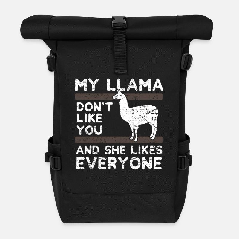 Mon Lama ne t'aime pas - cadeau - Sac à dos roll top - noir