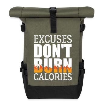 Burn Calories - Roll Top Backpack - olive/black - Front