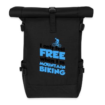 Mountainbike, Biking, Bike, Fahrrad, Fahrradsport - Rolltop Rucksack - Schwarz - Vorne