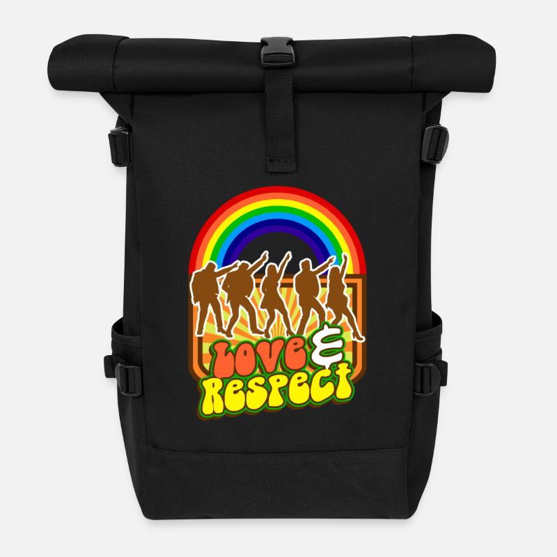 Tanz Bunter Regenbogen Liebe Und Respekt T-Shirt - Rolltop Rucksack - Schwarz
