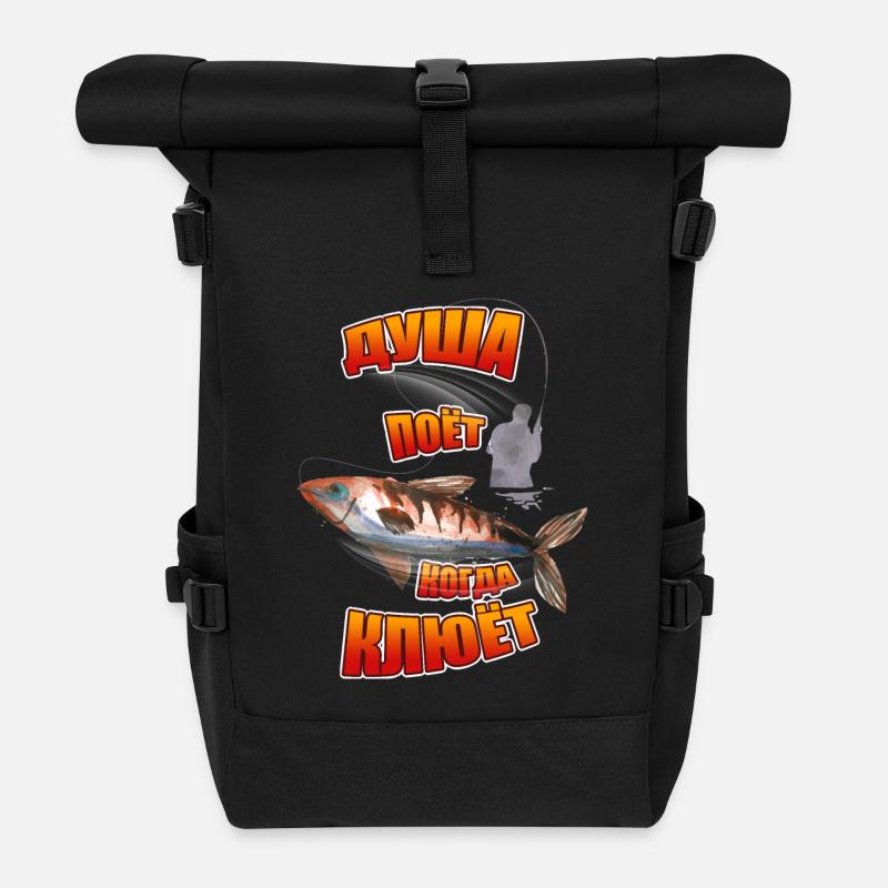 Angler Angeln Russisch Ribalka Geschenk Рыбалка Ru - Rolltop Rucksack - Schwarz