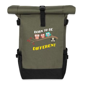 Born To Be Different - Roll Top Backpack - olive/black - Front