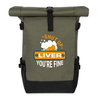 Shut up Leber Bier Liebhaber - Rolltop Rucksack - Olive/Schwarz - Vorne