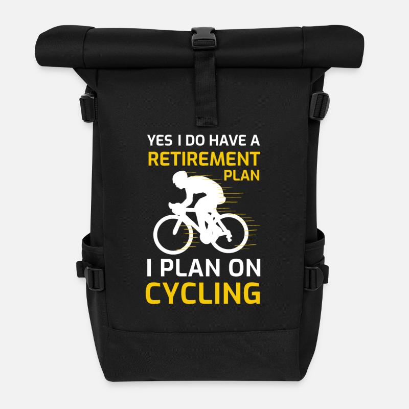 retirement i plan on cycling bicycle enthusiast - Rolltop Rucksack - Schwarz