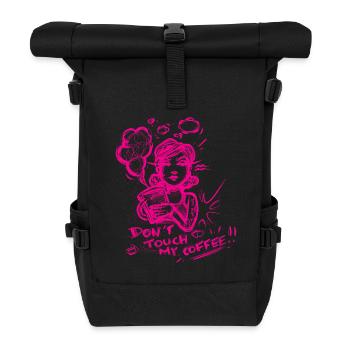 Rühre meinen Kaffee nicht an! - Rolltop Rucksack - Schwarz - Vorne