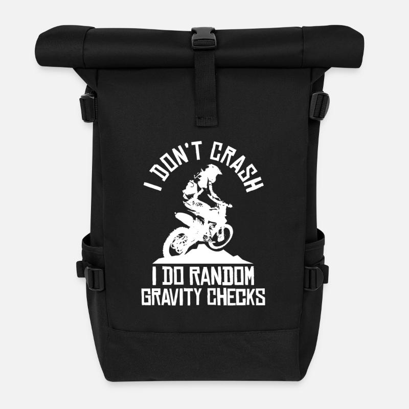 Motocross - Roll Top Backpack - black