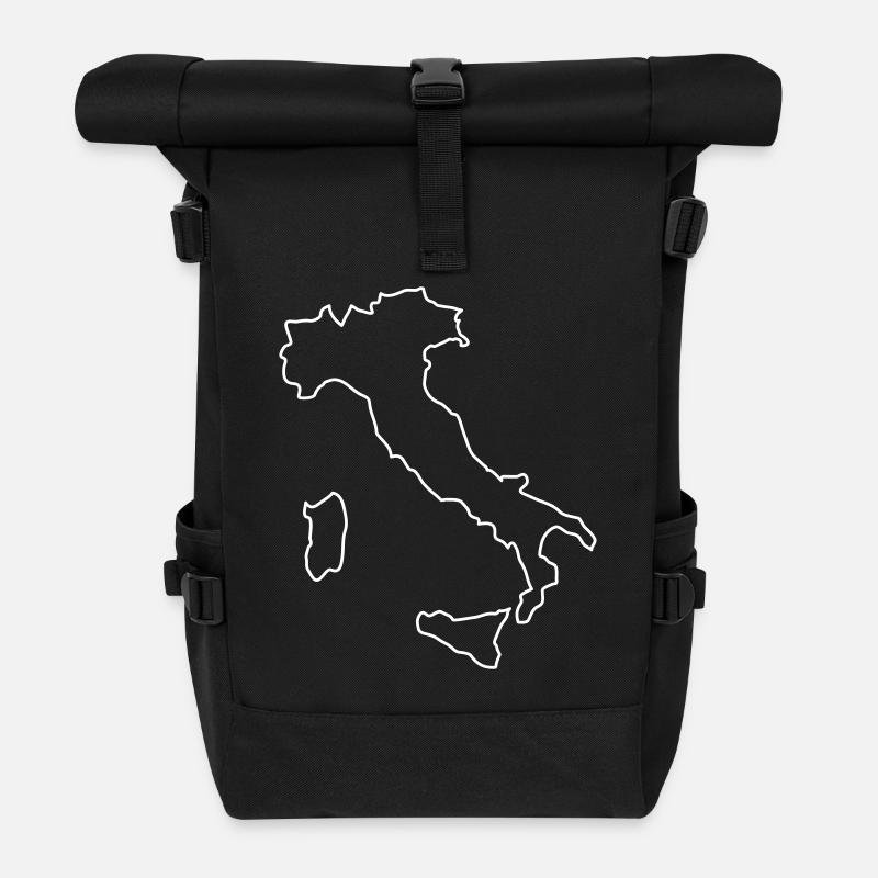 Italia - Outline - Roll Top Backpack - black