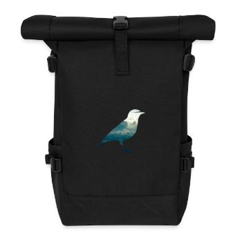 Oiseau animal nuages ciel voler - Sac à dos roll top - noir - Devant
