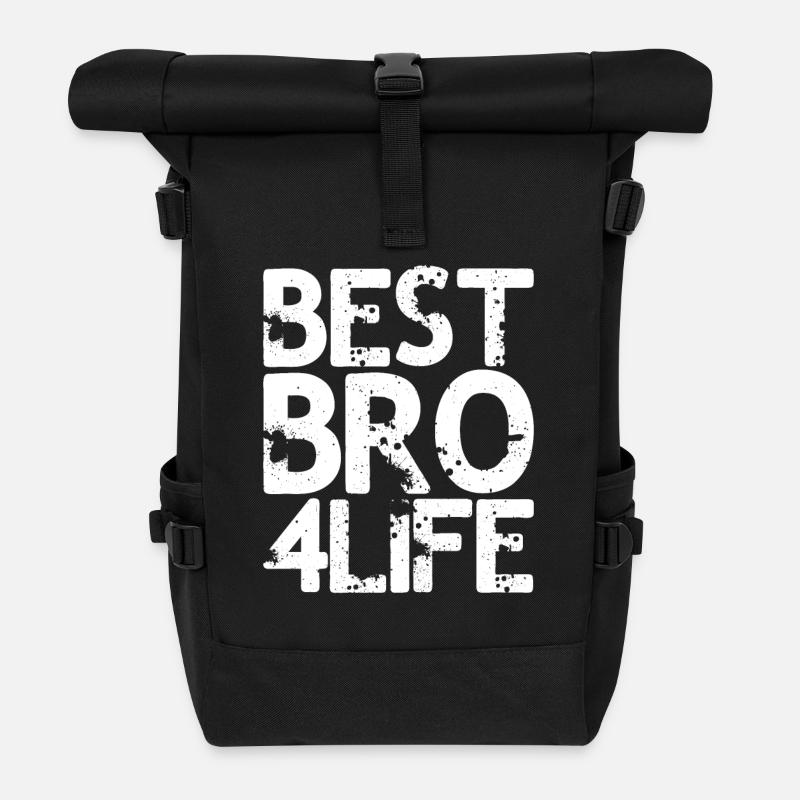 BEST BRO 4LIFE - Roll Top Backpack - black