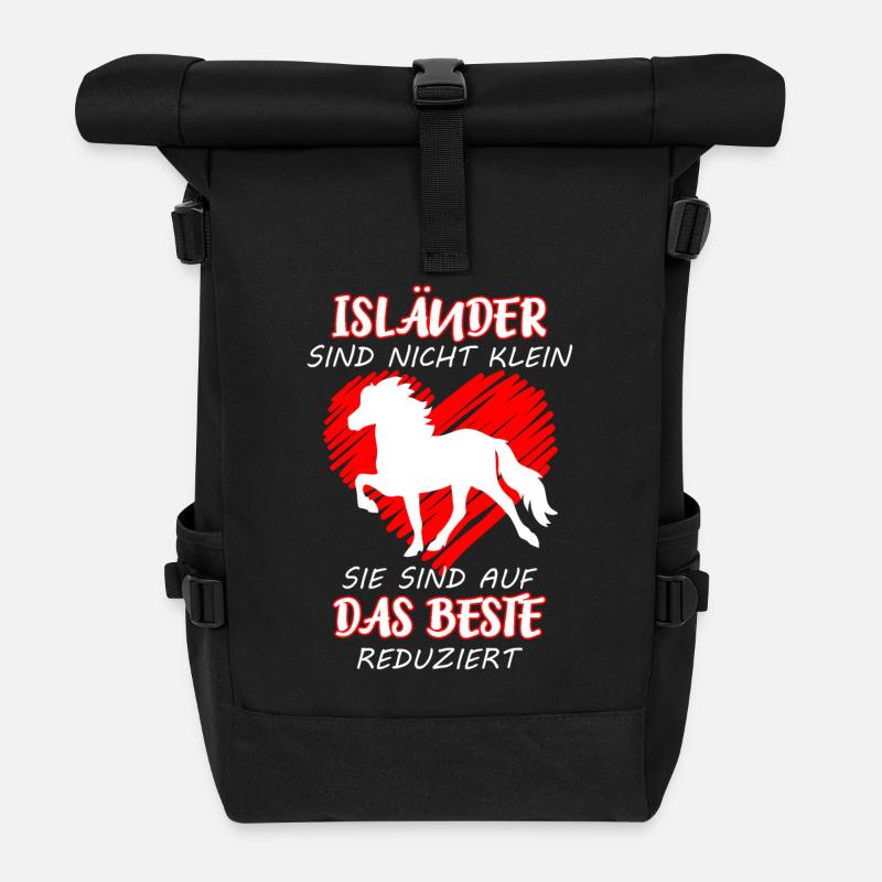 Isländer Icelandic Horse Isi Island Pferd Pony - Rolltop Rucksack - Schwarz