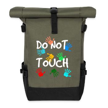 Do not touch - Roll Top Backpack - olive/black - Front