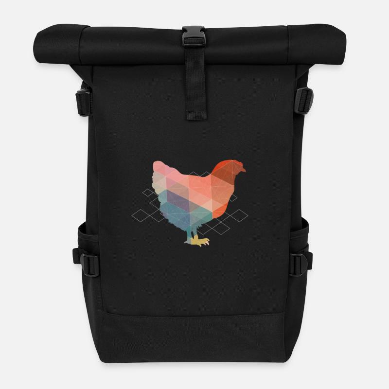 Polygon Huhn - Rolltop Rucksack - Schwarz