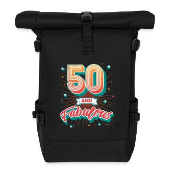 50. Geburtstag 50 Jahre Jahrgang 1968 Geschenk - Rolltop Rucksack - Schwarz - Vorne