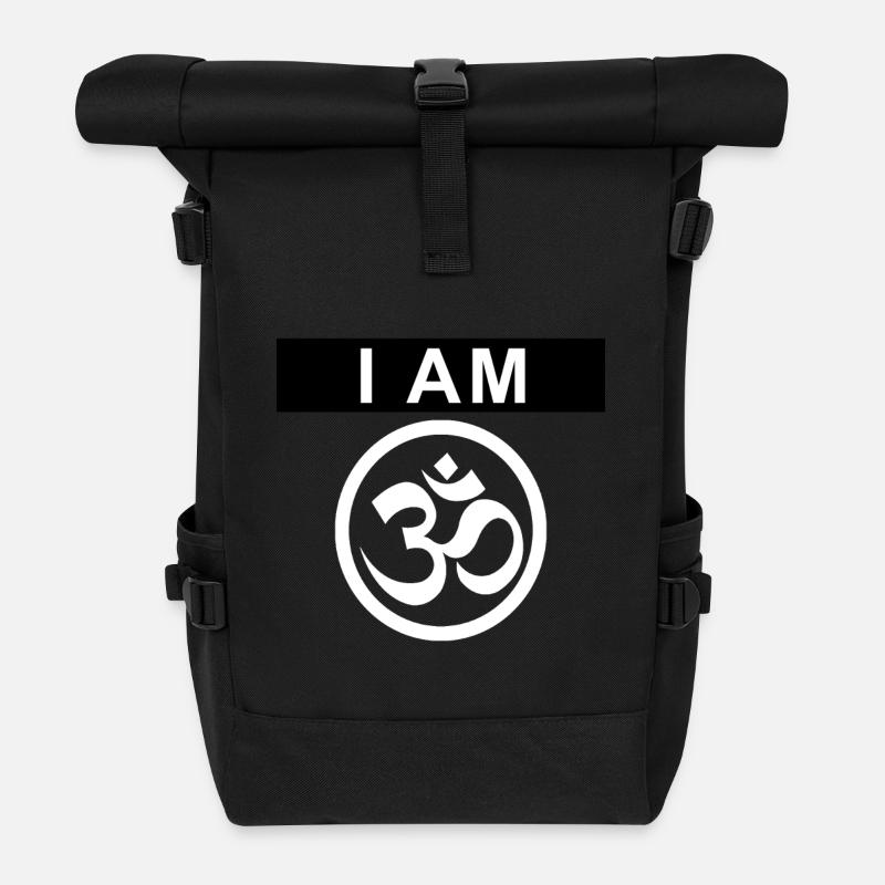 i am om - ich bin spirituell - Rolltop Rucksack - Schwarz