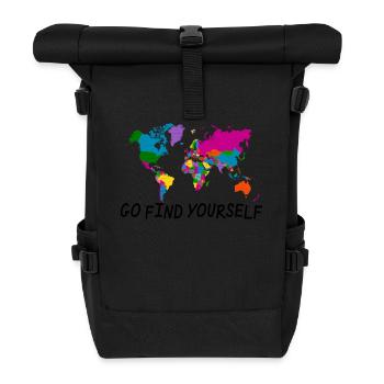 Go find yourself - Roll Top Backpack - black - Front